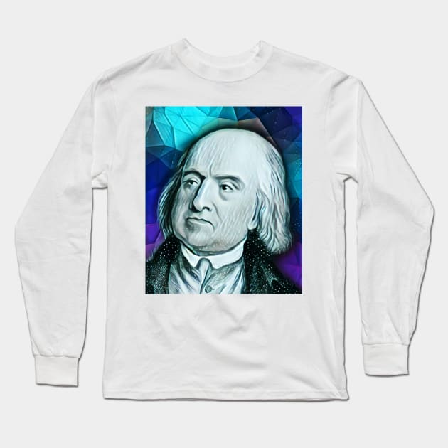 Jeremy Bentham Portrait | Jeremy Bentham Artwork 6 Long Sleeve T-Shirt by JustLit